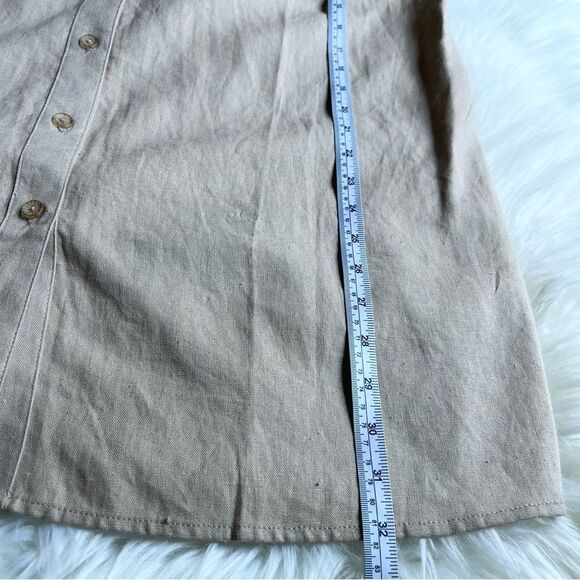 NEW Jessica London Linen Blend Tunic Blouse Button Roll-tab 3/4 sleeves Sz 18 - Picture 10 of 12